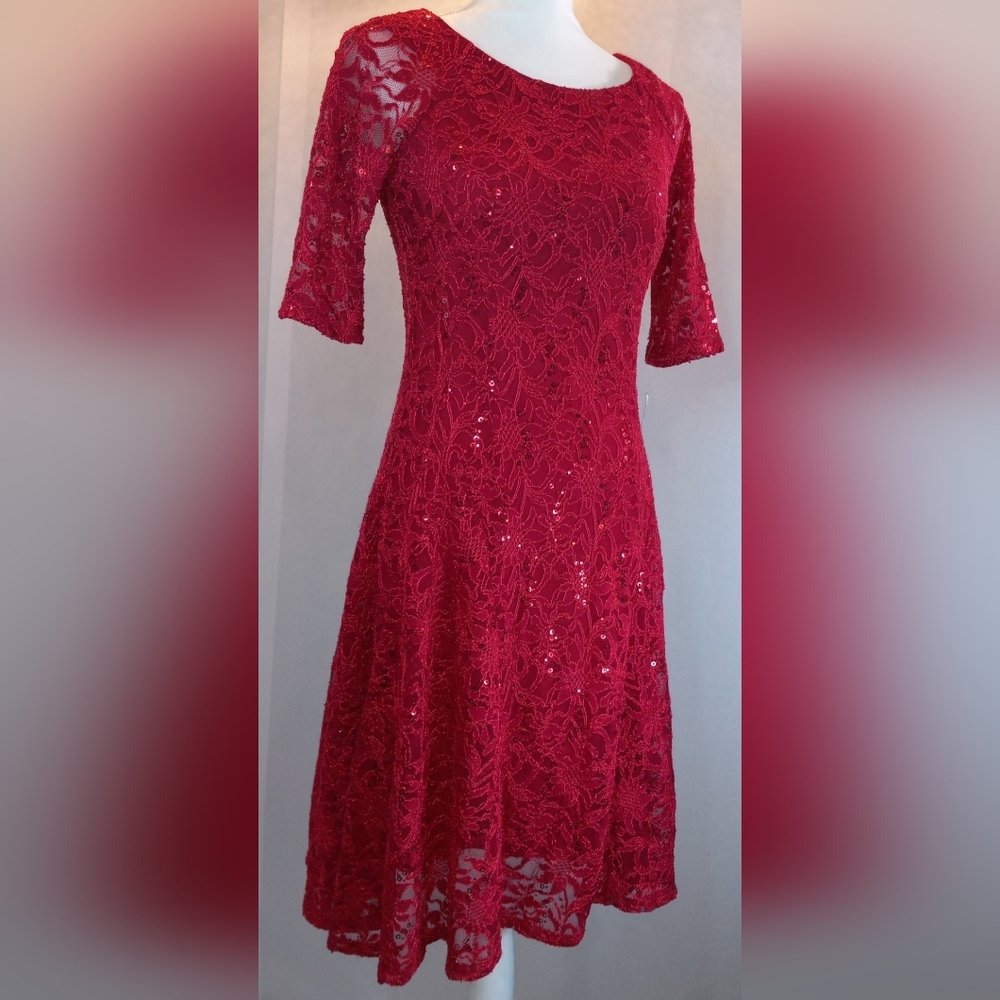 Chris McLaughlin Red Lace Dress